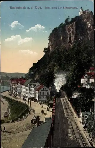 Ak Podmokly Bodenbach Děčín Tetschen an der Elbe Region Aussig, Schäferwand