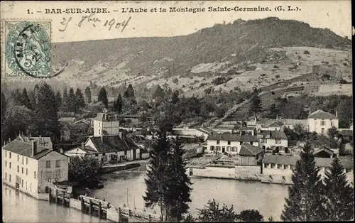 Ak Bar in Aube, Aube und dem Berg Sainte Germaine