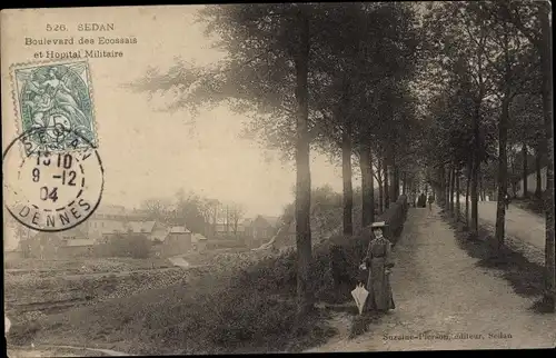 Ak Sedan Ardennes, Boulevard des Ecossais, Militärkrankenhaus