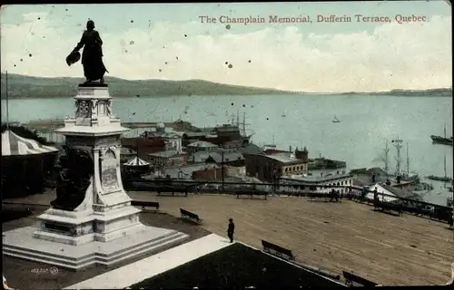 Ak Quebec Kanada, Champlain Memorial, Dufferin Terrace