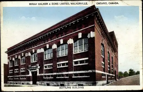 Ak Ontario Kanada, Abfüllgebäude, Hiram Walker und Sohn