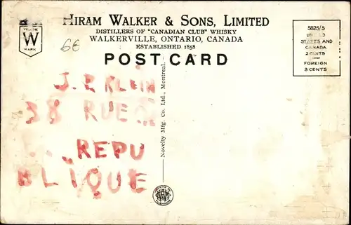 Ak Ontario Kanada, Brennereibüros, Hiram Walker und Sohn