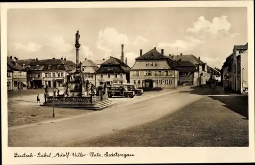 Ak Deutsch Gabel Region Reichenberg, Marktplatz