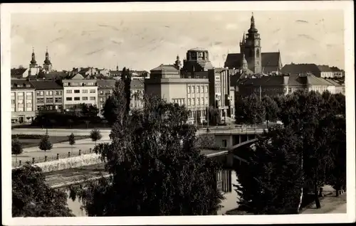 Ak Hradec Králové Königgrätz Stadt, Teilansicht, Brücke, Museum