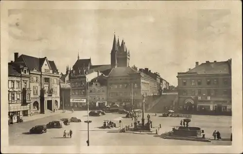 Ak Kolín Köln an der Elbe Mittelböhmen, Marktplatz, Brunnen