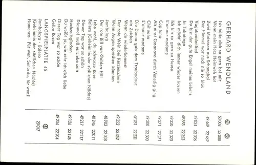 Ak Sänger Gerhard Wendland, Portrait, Autogramm