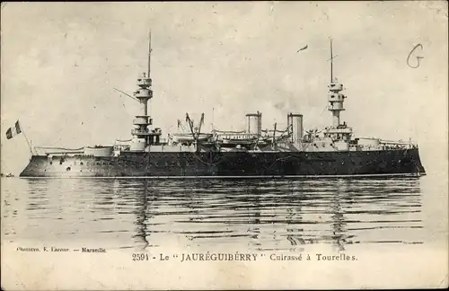 Ak Französisches Kriegsschiff Jaureguiberry, Französische Marine