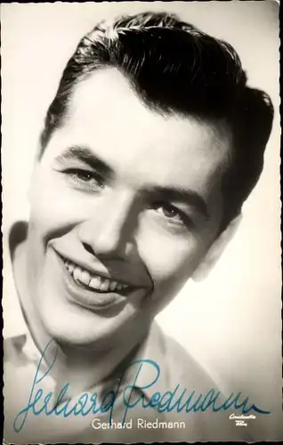 Ak Schauspieler Gerhard Riedmann, Ja, ja, die Liebe in Tirol, Portrait, Autogramm