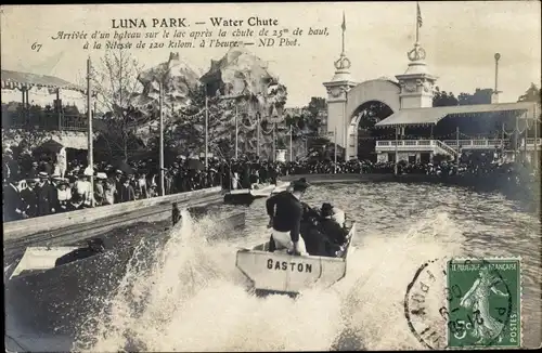 Ak Paris, Luna Park, Wasserrutsche
