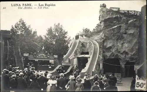 Ak Paris, Luna Park, Les Rapides, eine Ankunft
