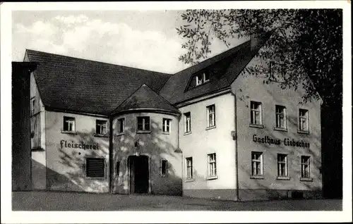 Ak Hartmannsdorf bei Dippoldiswalde, Gasthaus Liebscher, Fleischerei, Außenansicht
