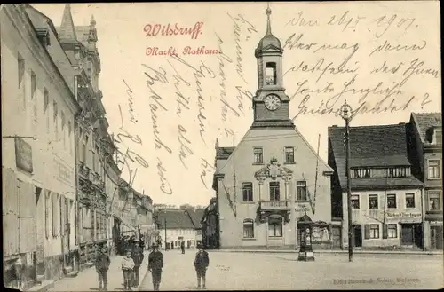 Ak Wilsdruff in Sachsen, Markt, Rathaus