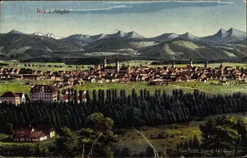 Künstler Ak Felle, Eugen, Isny im Allgäu, Gesamtansicht