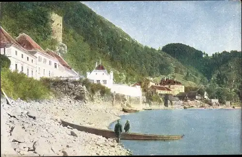 Ak Sarmingstein St. Nikola Oberösterreich, Ufer der Donau