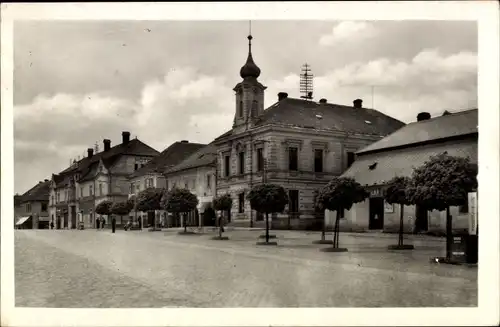 Ak Golčův Jeníkov Goltsch Jenikau Reg. Hochland, Markt, Sporitelna, Sparkasse