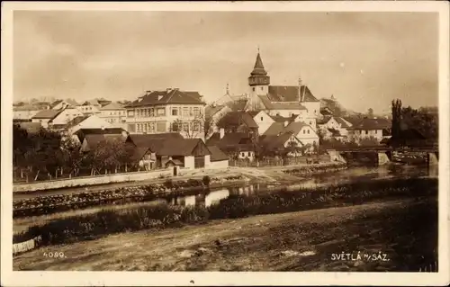 Foto Ak Světlá nad Sázavou Swietla Sasau Reg. Hochland, Teilansicht, Kirche