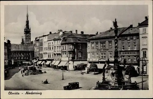 Ak Olomouc Olmütz Stadt, Niederring, Geschäftshäuser A. Hirsch