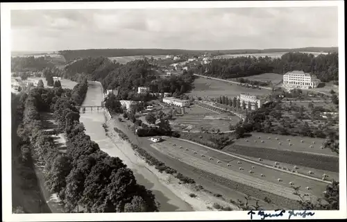 Ak Teplice nad Bečvou Teplitz Bad Reg. Olmütz, Panorama, Fluss