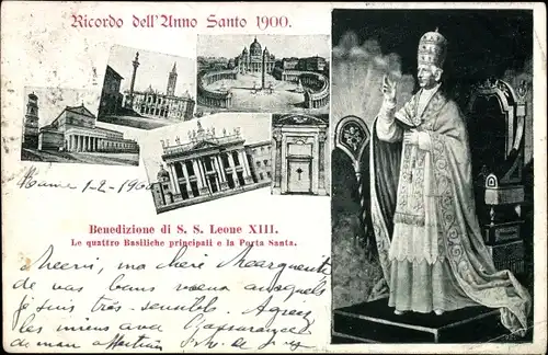 Ak Ricordo dell'Anno Santo 1900, Benedizione di S. S. Leone XIII.
