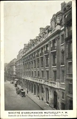 Ak Paris, Versicherungsgesellschaft auf Gegenseitigkeit, rue Boissy d'Anglas