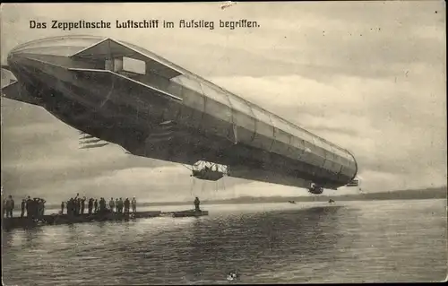 Ak Luftschiff, Zeppelin im Aufstieg