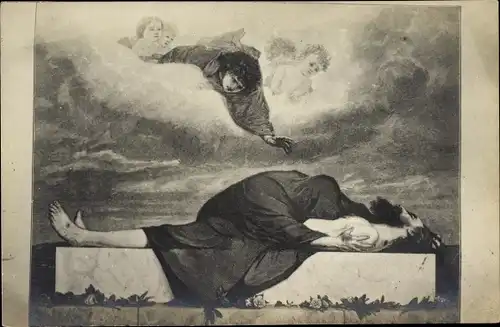 Künstler Ak Böcklin, Arnold, Symbolismus, Maria an der Leiche des Heilandes, Jesus