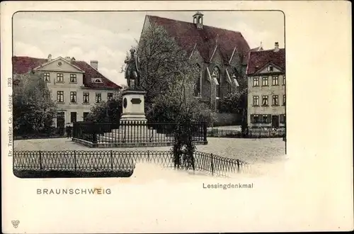 Ak Braunschweig in Niedersachsen, Lessingdenkmal