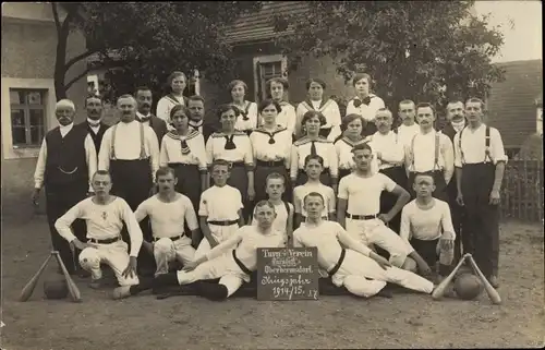 Foto Ak Oberhermsdorf Wilsdruff Sachsen, Turnverein Turnlust, Gruppenbild, Kriegsjahr 1914/15