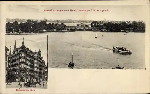 Ak Hamburg, Alsterpanorama, Hotel Hamburger Hof, Inh. R. Neumann, C. Wache