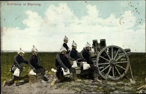 Ak Deutsche Artillerie in Stellung, Geschütz