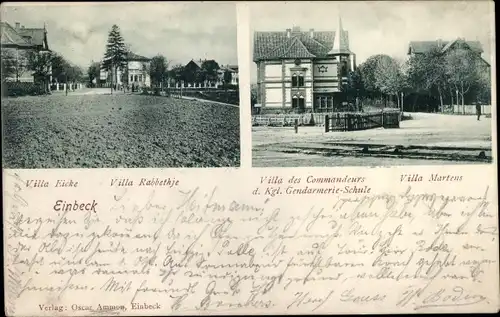 Ak Einbeck in Niedersachsen, Villa Rabbethje, Villa Eicke, Villa Martens, Villa des Commandeurs