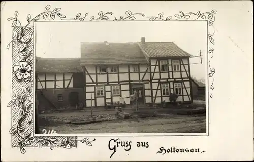 Passepartout Ak Holtensen Einbeck in Niedersachsen, Ortspartie, Wohnhaus