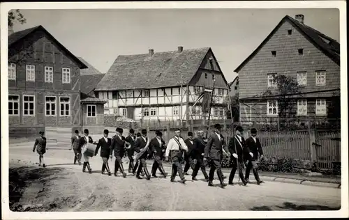 Foto Ak Einbeck in Niedersachsen, Festzug, Musikkapelle, Pferde