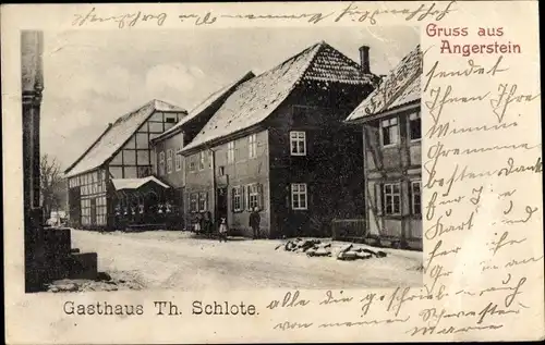 Ak Angerstein Nörten Hardenberg in Niedersachsen, Gasthaus, Straßenpartie