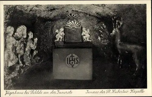 Ak Sehlde an der Innerste Niedersachsen, Inneres der St. Hubertus-Kapelle, Jägerhaus