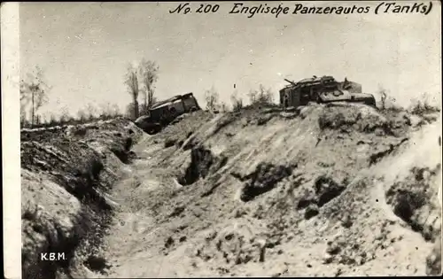 Ak Englische Panzerautos, Britisches Militär, I.Wk