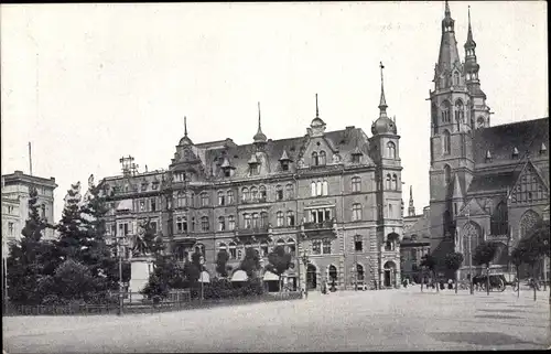 Ak Legnica Liegnitz Schlesien, Friedrichsplatz