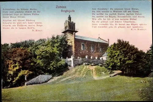 Gedicht Ak Sobótka Zobten am Berge Schlesien, Bergkapelle, Zobtenberg