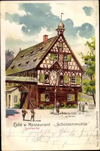 Litho Březová Pirkenhammer Region Karlsbad, Cafe Schützenmühle