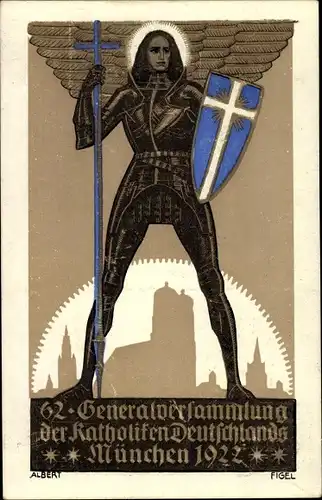 Künstler Ak Figel, Albert, München Bayern, 62. Generalversammlung der Katholiken 1922, St. Michael