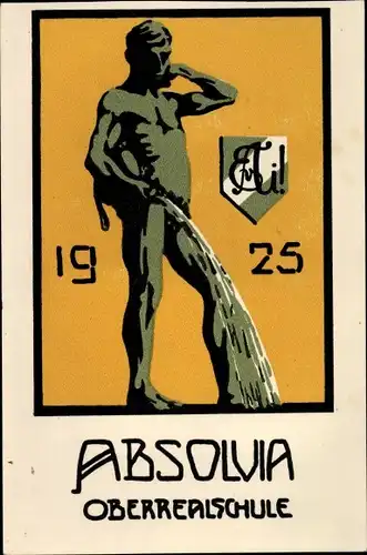 Studentika Ak Augsburg in Schwaben, Absolvia 1925 Oberrealschule