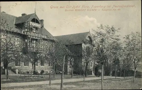 Ak Papenberg Haldensleben in Sachsen Anhalt, Kurhotel Flora, Inh. Robert Hampe