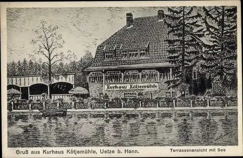 Künstler Ak Uetze in Niedersachsen, Kurhaus Kötjemühle, Inh. Hans Kasprewski