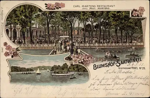 Litho Berlin Reinickendorf Tegel Saatwinkel Blumshof, Carl Martens Restaurant