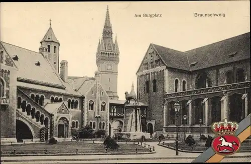 Ak Braunschweig in Niedersachsen, Burgplatz
