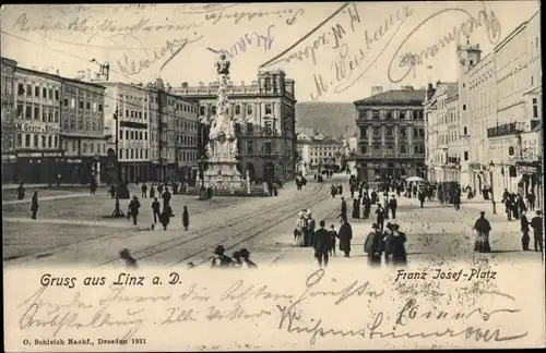 Ak Linz an der Donau Oberösterreich, Franz Josef Platz