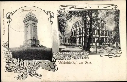 Ak Wittmar in Niedersachsen, Waldwirtschaft Zur Asse, Bismarckturm