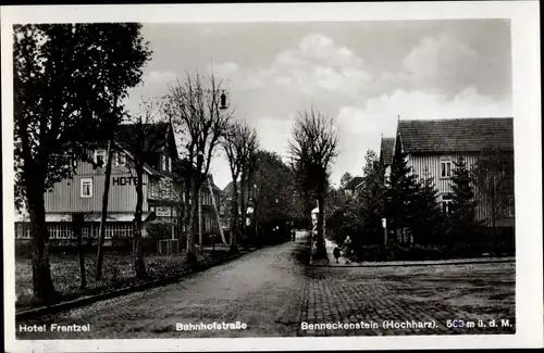 Ak Benneckenstein Oberharz, Bahnhofstraße, Hotel Frentzel