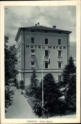 Ak Trento Trient Südtirol, Blick auf das Hotel Mayer, Garten