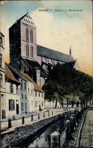 Ak Hansestadt Wismar, Partie bei der Nikolai Kirche